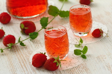 Alcohol strawberry drink