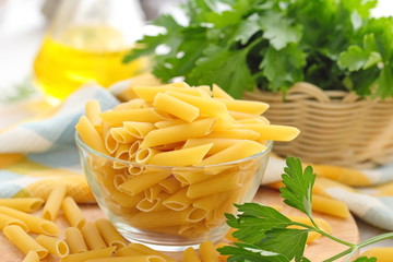 Pasta prepared for cooking
