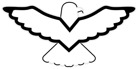 Isolated monochrome american emblem