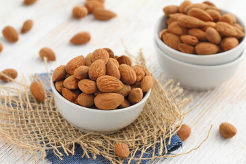 Almond nuts in a bowl