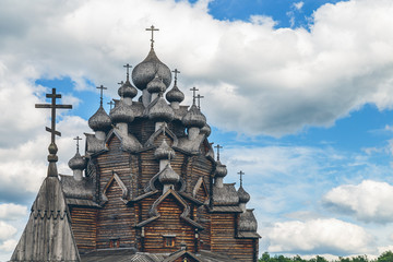 ancient wooden church in Russia