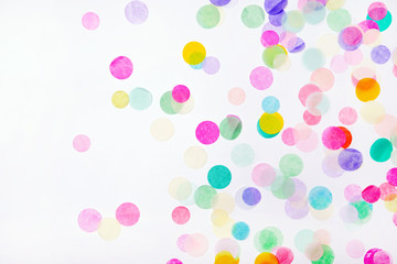 Confetti on white background