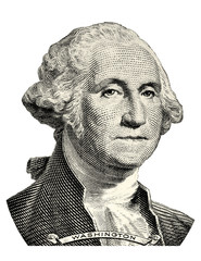 US 1 dollar. Benjamin Franklin isolated portrait.