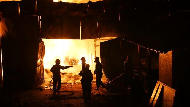 Firefighters Department Stopping A Fire