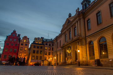 Fototapeta na wymiar Street of Stockholm at night