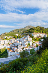 Fototapeta na wymiar View of Casares mountain village with white houses at early morning, Andalusia, Spain