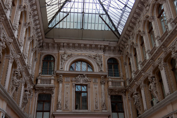 buildings and attractions of Odessa in Ukraine. beautiful stucco and sculptures on buildings. urban landscape