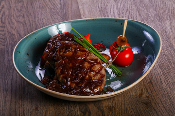 Beef steak with sauce