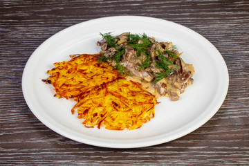 Delicious beef stroganoff