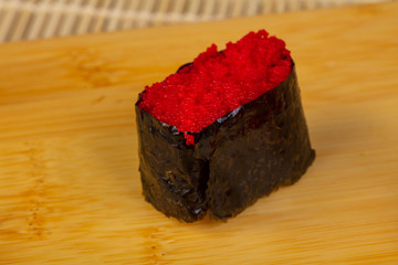 Delicious masago sushi