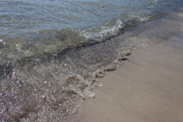 sea. sea wave. sand. Sunny day at the sea