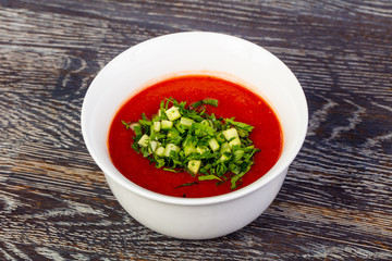 Tasty gazpacho soup