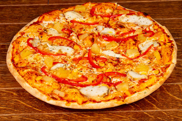 Pizza with chicken breast