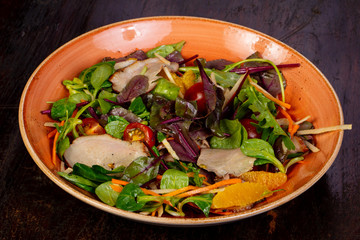 Salad with duck