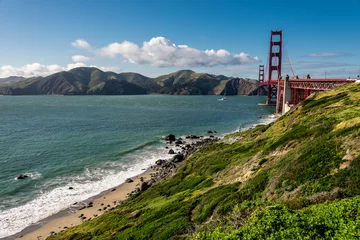 Fotobehang  golden gate panorama, view of the golden gate from the bay, san Francisco  united states © marinzolich