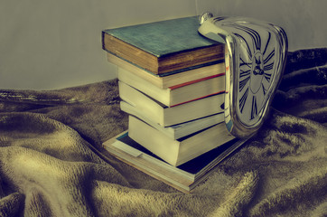 Clocl Melting On Books