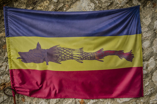Rasnov Fortress Brasov Dacian Flag