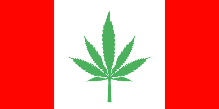 Drapeau cannabis, l&eacute;galisation au Canada