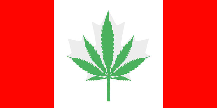 Drapeau cannabis, l&eacute;galisation au Canada