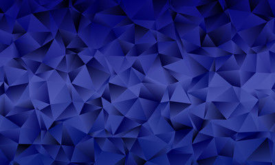 Fototapeta premium Dark blue polygon background with triangles of different shape and size Geometric pattern, backdrop. 