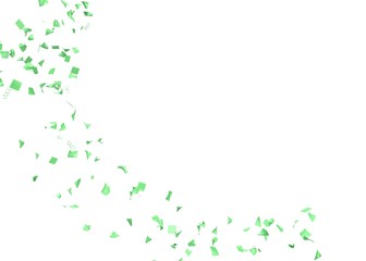 Bright and colorful confetti flying. Isolated background