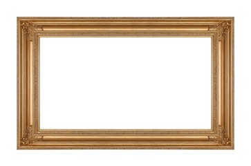 Golden frame for paintings, mirrors or photo