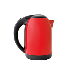 Red kettle isolated on white