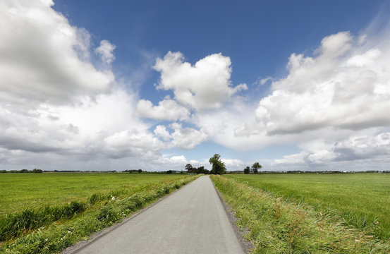 countryside road and blue sky
