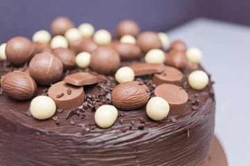 Obraz na płótnie Canvas Wedding chocolate cake for celebrations