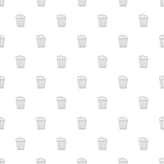 Popcorn background from line icon. Linear vector pattern