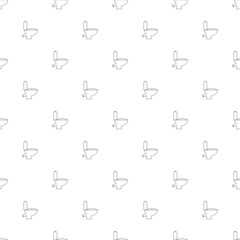 Toilet background from line icon. Linear vector pattern