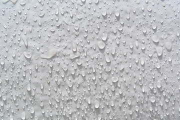 Rain drops on the shiny surface