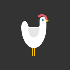 White Chicken isolated. bird farm. Vector illustration