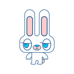 Little hare. Sweet rabbit isolated. bunny Vector illustration