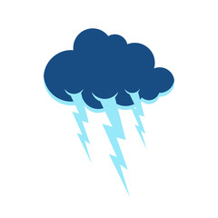 Cloud and lightning symbol. Thunderstorm sign. Storm weather icon Vector illustration