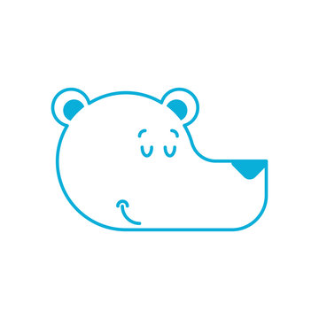 Polar bear sleep face. Arctic Wild beast sleep head. Vector illustration
