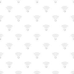 Wireless background from line icon. Linear vector pattern.