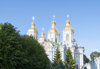 Fototapeta na wymiar St. Nicholas Marine Cathedral in Saint Petersburg Russia