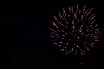 Obraz premium Pink fire works celebration