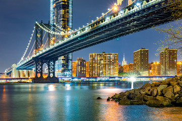 Manhattan Bridge by night