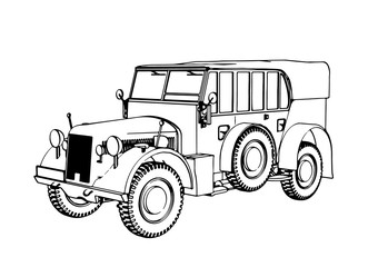 sketch of an old war machine vector