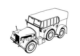 sketch of an old war machine vector