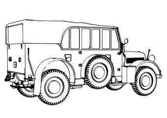 sketch of an old war machine vector