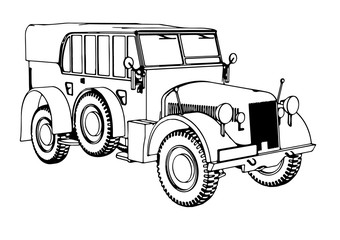 sketch of an old war machine vector