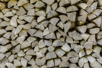 background of stapled firewood