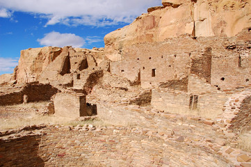 Chaco Canyon Anizazi great house ruins in Northern New Mexico