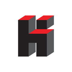 H letter logo 3D vector