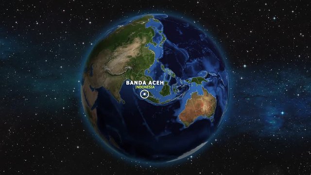 INDONESIA BANDA ACEH ZOOM IN FROM SPACE