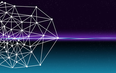 Ultraviolet graphic with points and white lines