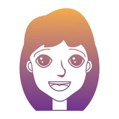 cartoon happy woman icon over white background, vector illustration